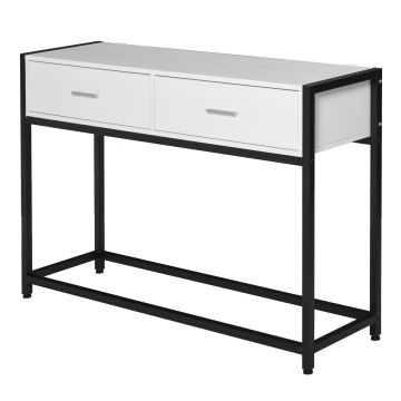 HOMCOM Consolă Modernă cu 2 Sertare, Masă pentru Hol sau Living, Design Elegant, 120x34x81 cm | Aosom Romania