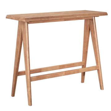 Masa de bar Winslow din lemn de arbore de cauciuc, nuc, 120x45x100 cm