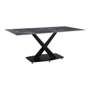 Masa de bucatarie Tafel, Negru, 180x90x76 cm