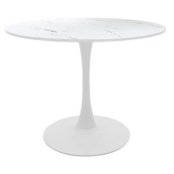 Masa de dining Balou I MDF, Alb - Negru, 120x75 cm