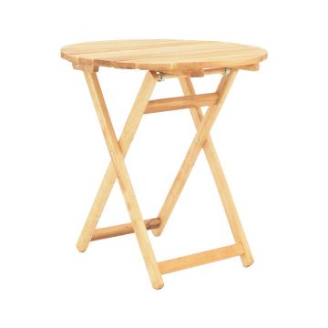 Masa de gradina Letna din lemn de fag solid, Natural, 60x60x74 cm