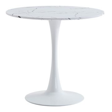 Masa dining Balou II, MDF, Alb, 80x80x75 cm