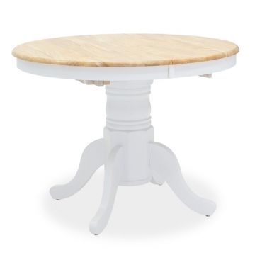 Masa Lars Extensibila, Alb - Natural, 100-138x100x75 cm