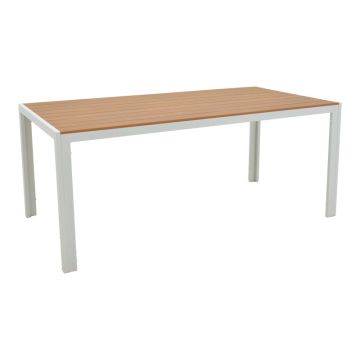 Masa Nares aluminiu placaj, Natural, 180x90x72 cm