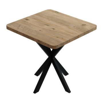 Masa Prestone, marmura neagra-metal, 70x70x75 cm