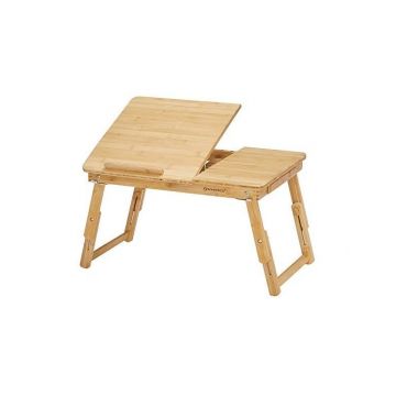 Masuta pentru laptop, Songmics, Natural, LLD01N, bambus, 34 x 65 x 29 cm