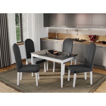 Set Masa Grand Gri + 4 Scaune Grand Gri Inchis