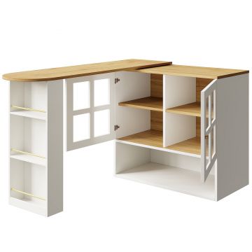 Bar rotativ 360°, Alb | Aosom Romania