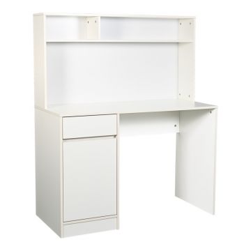 Birou cu rafturi Model Secreta, Alb, 110x50x135 cm