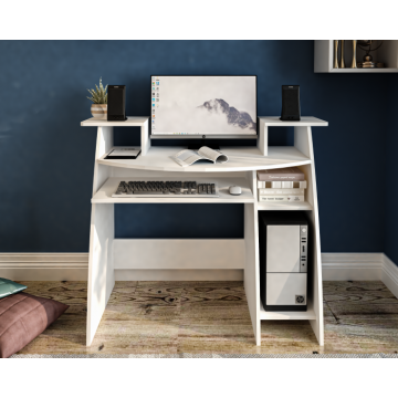 Birou Pc Skm-4 Ro, 123x50x77 cm, Alb
