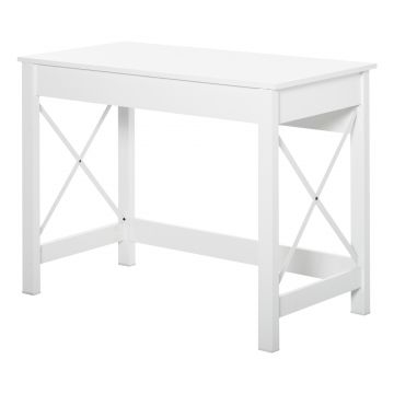 HOMCOM, Birou de Studiu, Stil Modern, MDF, Metal, 105x50x76 cm, Alb | Aosom Romania