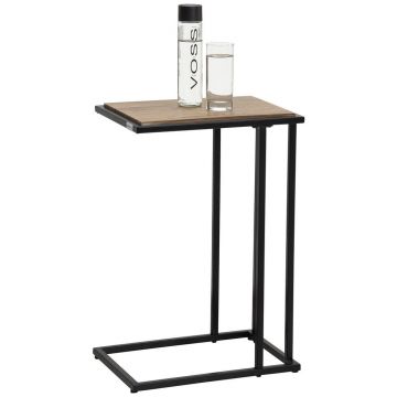 Masă Auxiliară din metal, material pe bază de lemn, 40/30/60 cm