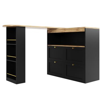 Masă de bar rotativă la 360°, Negru | Aosom Romania