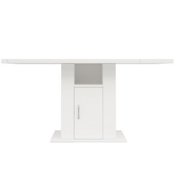Masă de dining cu spațiu de depozitare, Alb | Aosom Romania