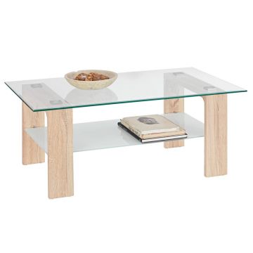 MĂSUȚĂ DE CAFEA sticlă, material pe bază de lemn 110/65/45 cm