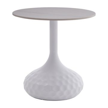 Masuta de Cafea Model Fabron, Alb marmorat, D50x52 cm