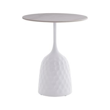 Masuta de Cafea Model Kousien, Alb, D50x60 cm