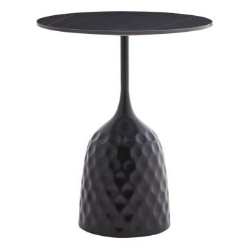 Masuta de Cafea Model Kousien, Negru, D50x60 cm