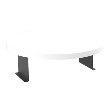 Masuta de Cafea Model Linea, Alb/Negru, D35.5x5 cm