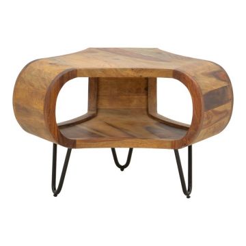 Masuta de Cafea Model Merck, Nuc, D55x38 cm