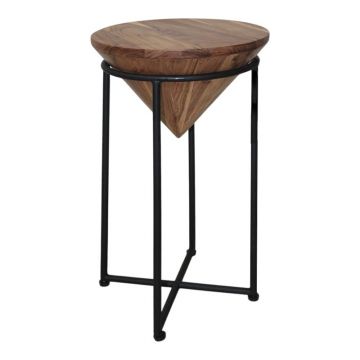 Masuta de Cafea Model Miles, Natur/Negru, Φ31x53 cm