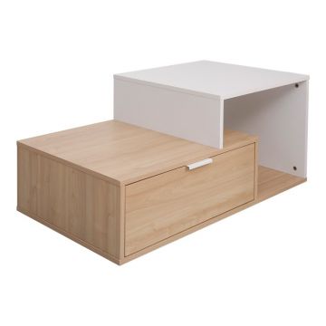 Masuta de Cafea Model Vople, Natur/Alb, 90x50x40 cm