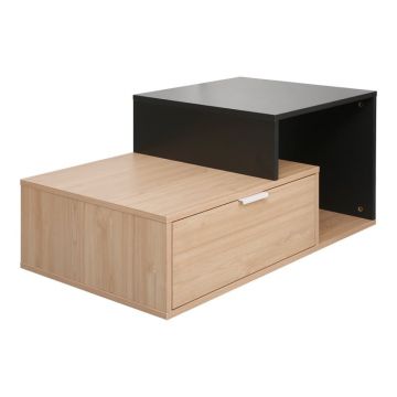 Masuta de Cafea Model Vople, Natur/Gri inchis, 90x50x40 cm