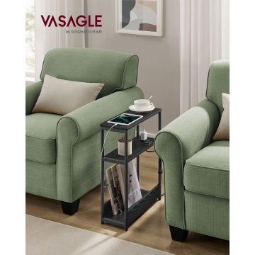 Masuta laterala cu priza Vasagle Negru 45x18x58 cm