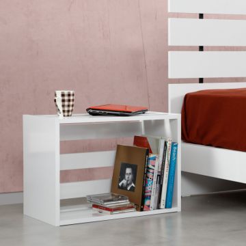 Noptiera Model Bullock, Alb, 60x33x43cm