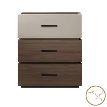 Noptiera Model Sonlen, Nuc/Bej, 60x40x66 cm