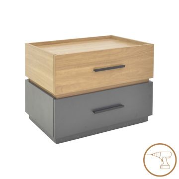 Noptiera Model Sonlen, Stejar sonoma/Antracit, 60x44x44.5 cm