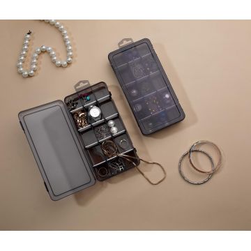 Organizator bijuterii Model Camacho, Negru, 26x40x10 cm