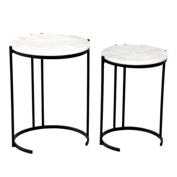 Set 2 Masute de Cafea Model Luxere, Negru