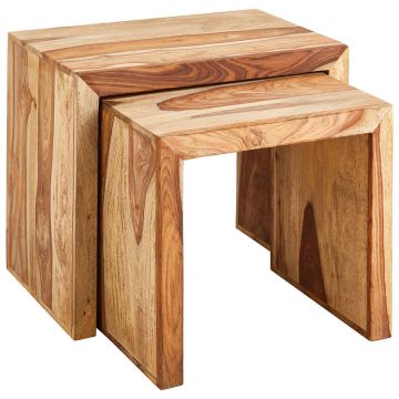 Set De Măsuțe Suprapuse din lemn, 35/55/45/45/40 cm