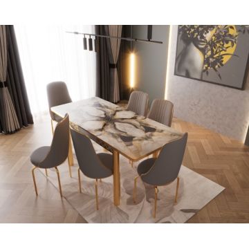 SET MASA 6 SCAUNE ALTIN 4, GRI