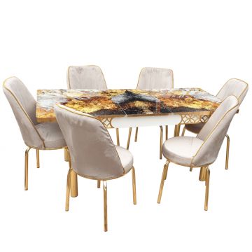 SET MASA 6 SCAUNE ALTIN 5