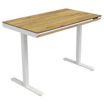 Birou, 120/70/73-118 cm, metal, plastic, material pe bază de lemn