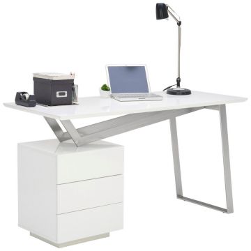 Birou, 140/60/76 cm, metal, material pe bază de lemn