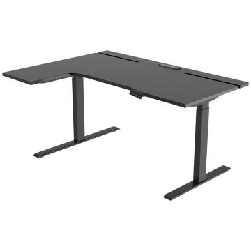 Birou, 150/76/73-118 cm, metal, plastic, material pe bază de lemn