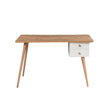Birou Albina, Pin, Stejar - Alb, 120x77x60 cm