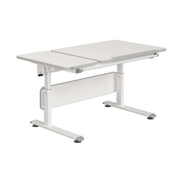 Birou Cu Blat Ajustabil, 130/70/53-79 cm, metal, plastic, material pe bază de lemn