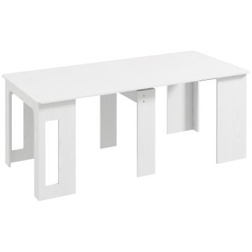 HOMCOM Masă de dining, masă pliantă, masă de bucătărie extensibilă, masă de sufragerie, PAL, 60-180 x 85 x 75 cm, Alb | Aosom Romania