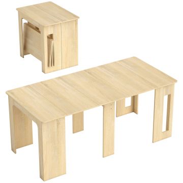 HOMCOM Masă de dining, masă pliantă, masă extensibilă pentru bucătărie, masă pentru sufragerie, PAL, 60-180 x 85 x 75 cm, natural | Aosom Romania