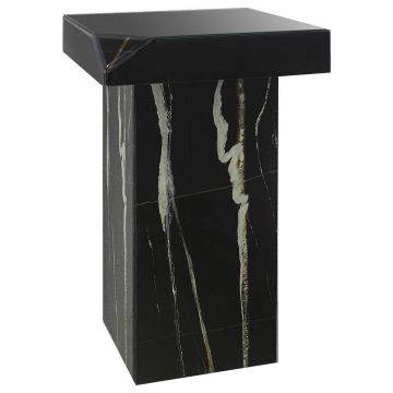 Masă Auxiliară din sticlă, material pe bază de lemn, 30/30/51 cm