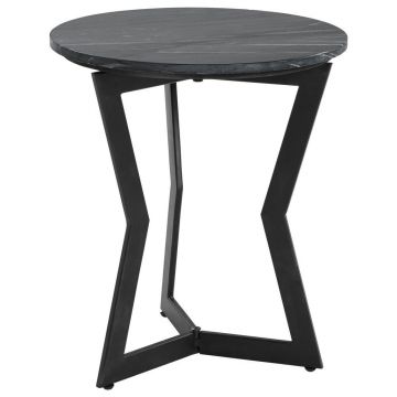 MASĂ AUXILIARĂ in metal, piatră 45/45/52 cm