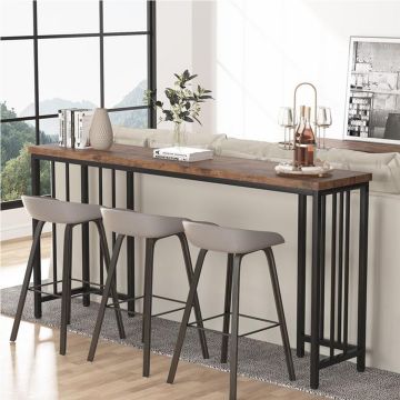 Masa bucatarie,tip bar.seria A-620,natur-negru,150x35x90 cm, 30152