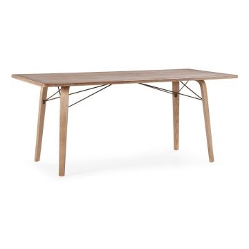 Masă de dining cu blat cu aspect de lemn de stejar 90x180 cm Lujan – MOME