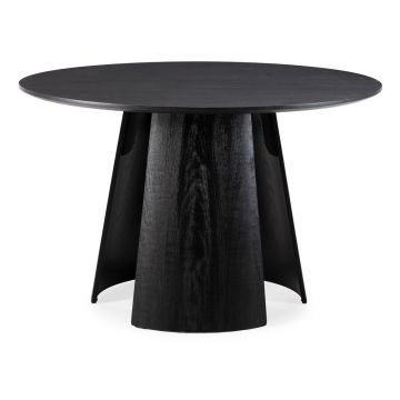 Masă de dining rotundă cu blat negru ø 120 cm Zuri – MOME