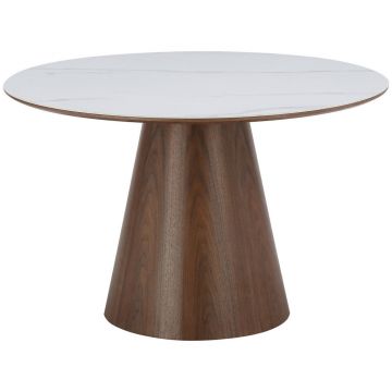 Masă din lemn, ceramică, material pe bază de lemn, 120/120/75 cm,