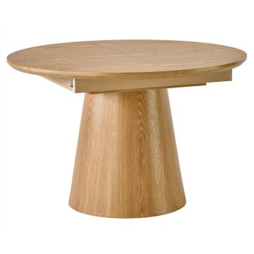 Masă din lemn, material pe bază de lemn, 120-160/120/76 cm,